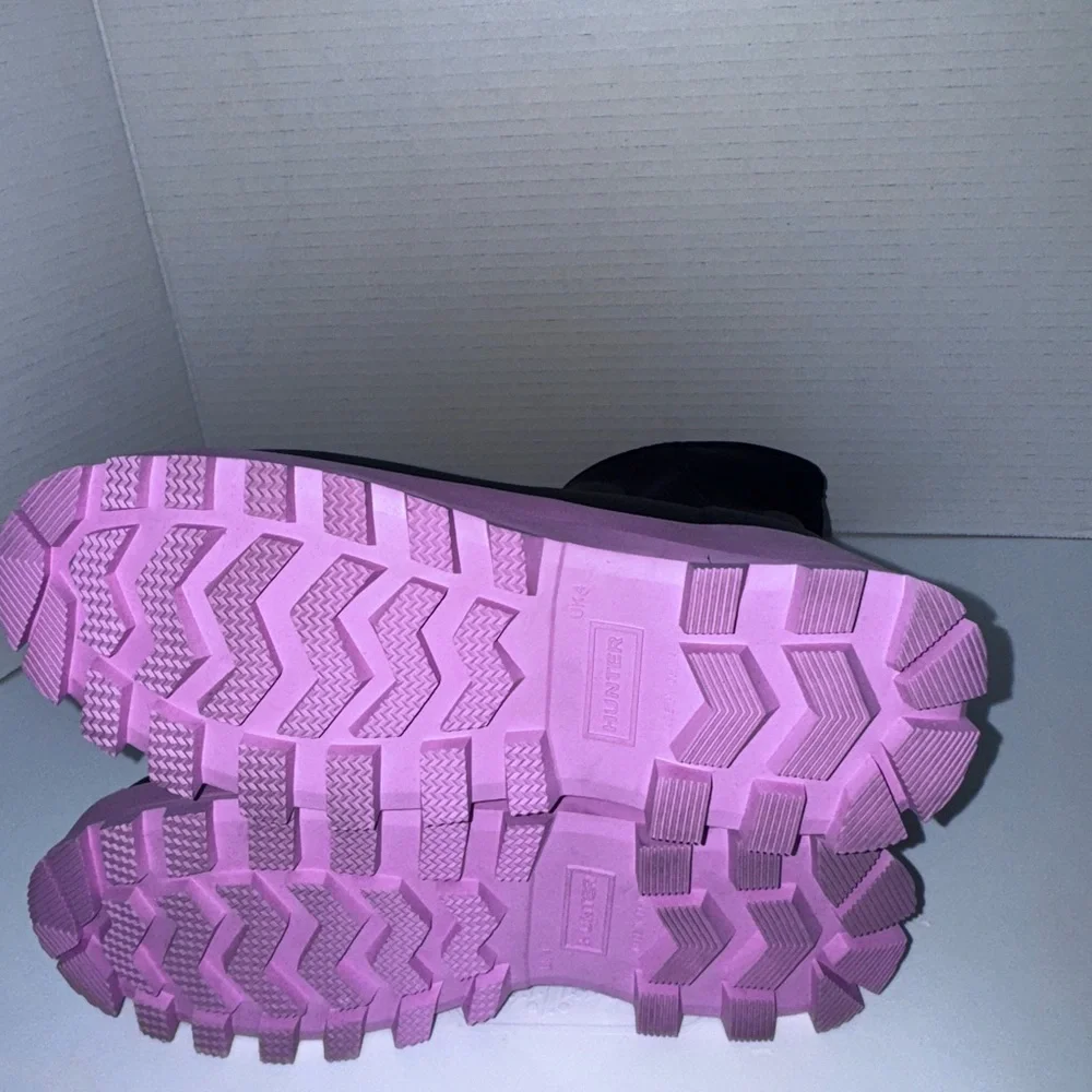 Hunter City Explorer Short Black/Pink Neoprene/Rubber Rain Boots 6US